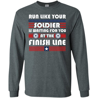 Soldier T-shirt Run Like Your Soldier Is Waiting For You At The Finish Line Dark Heather