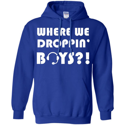Where We Dropping Boys Gamer Shirt Royal