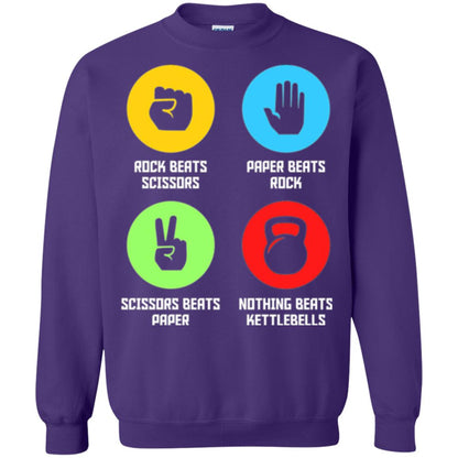 Fitness Gym Sports T-shirt Funny Nothing Beats Kettlebells Purple