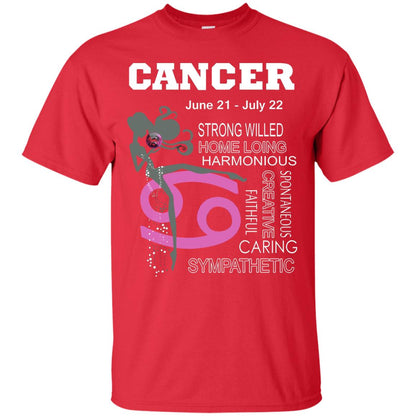 Cancer Strong Willed Home Loing Harmonious Faithful Creative Spontaneous Caring Sympathetic Red