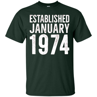 Established January 1974 43rd Birthday T-shirt Forest