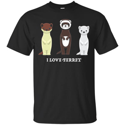 Ferret T-shirt I Love Ferret Black