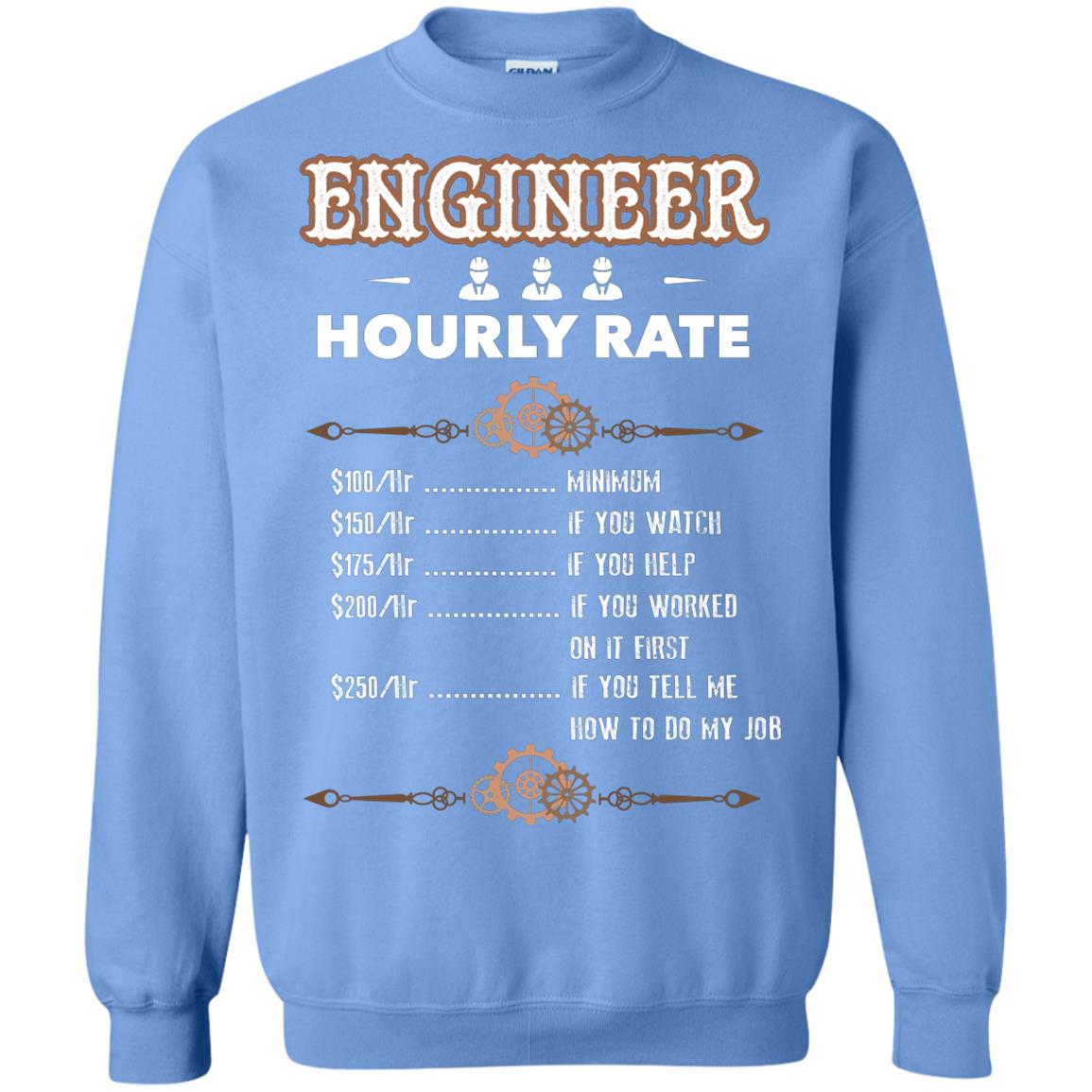Engineer Hourly Rate Shirt For Mens Or Womens Carolina Blue