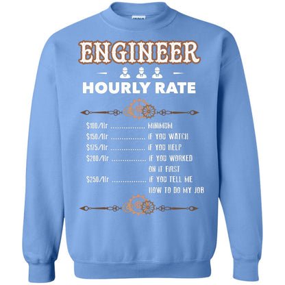 Engineer Hourly Rate Shirt For Mens Or Womens Carolina Blue