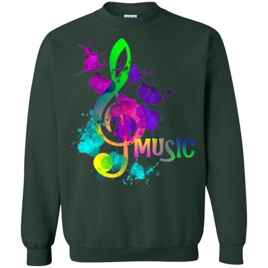Funky Colorful Music Treble Clef Musican T-shirt Forest Green