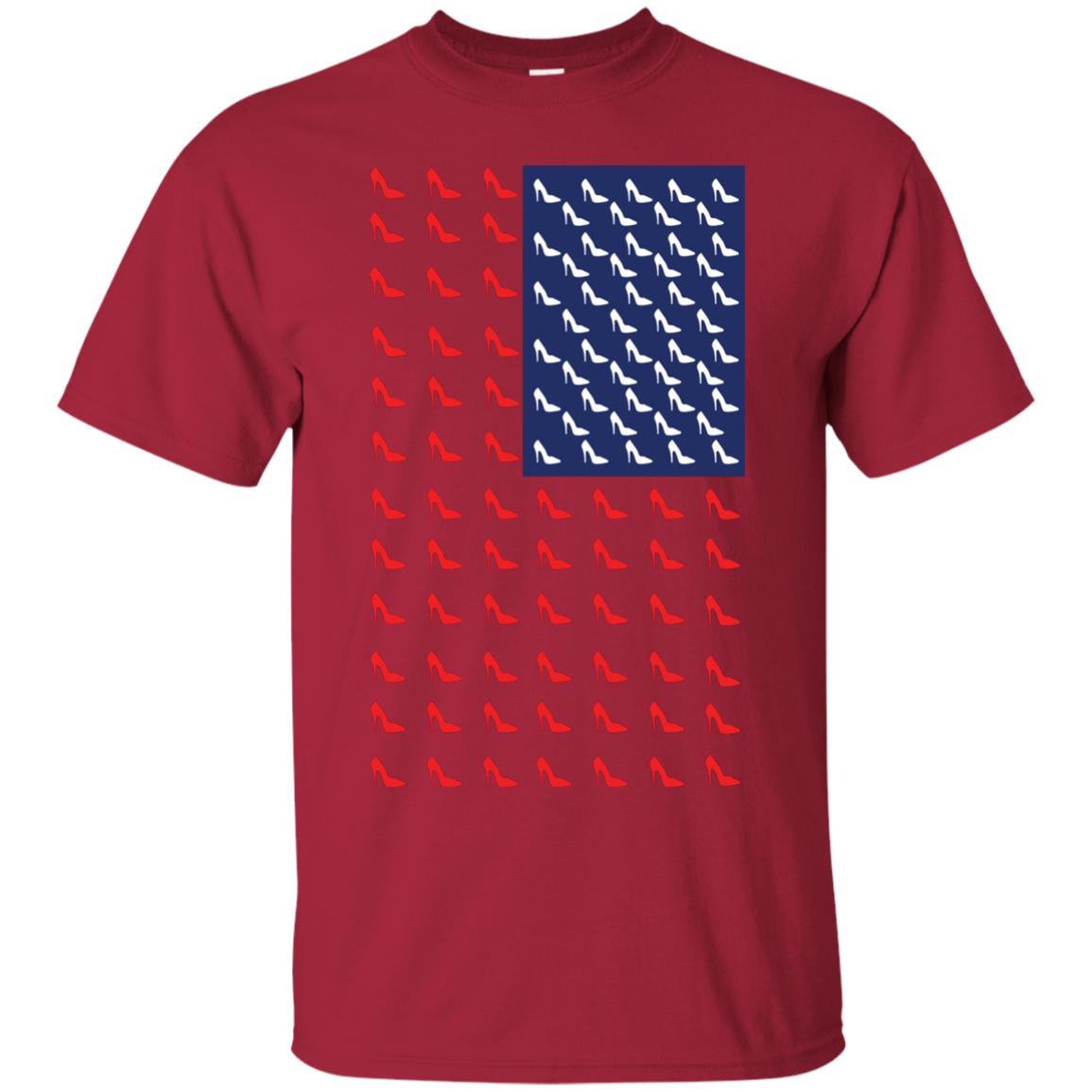 High Heels In Flag Of America T-shirt For Women Cardinal