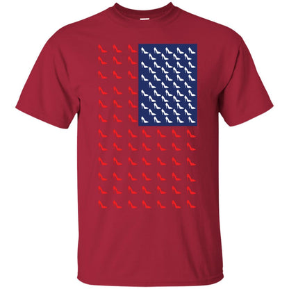 High Heels In Flag Of America T-shirt For Women Cardinal