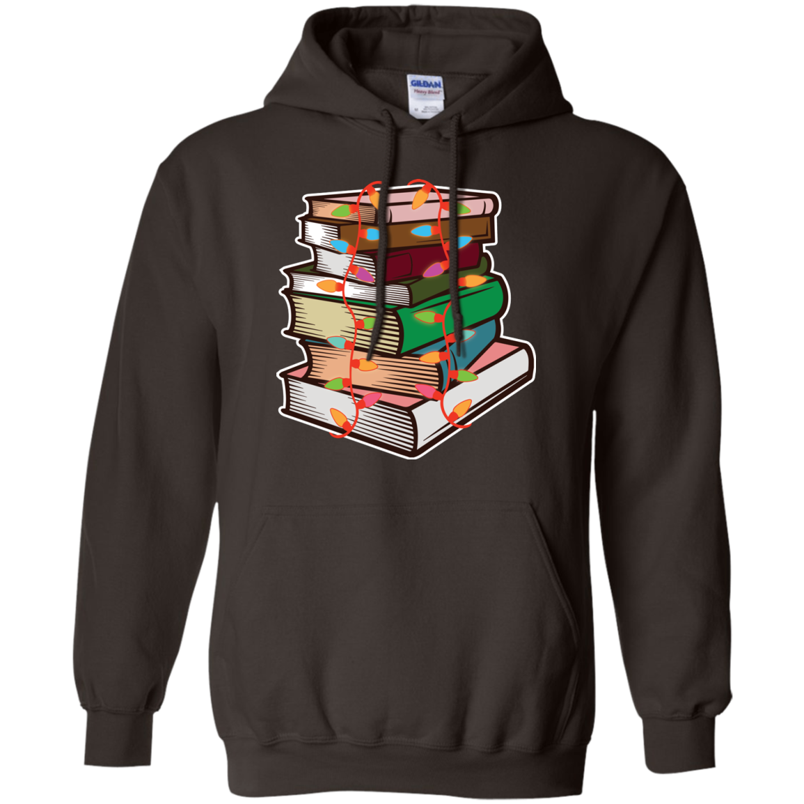 Fairy Lights Christmas Gift T-shirt Book Lover Dark Chocolate