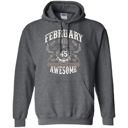February 1973 45 Years Of Being Awesome T-shirt 45 Years Old Dark Heather