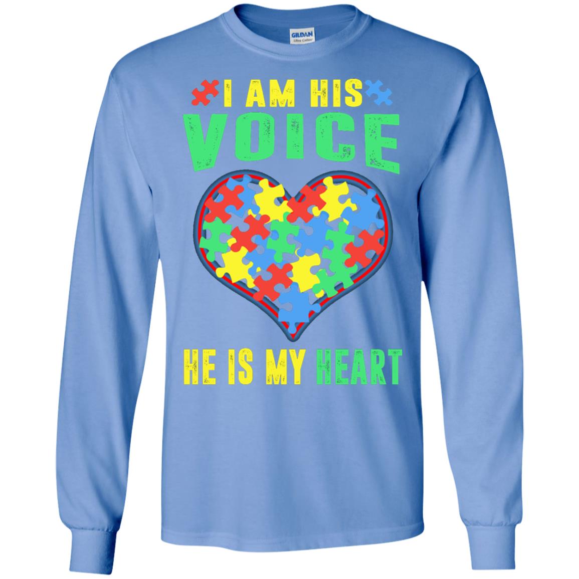 Autism Awareness Shirt He Is My Heart Carolina Blue
