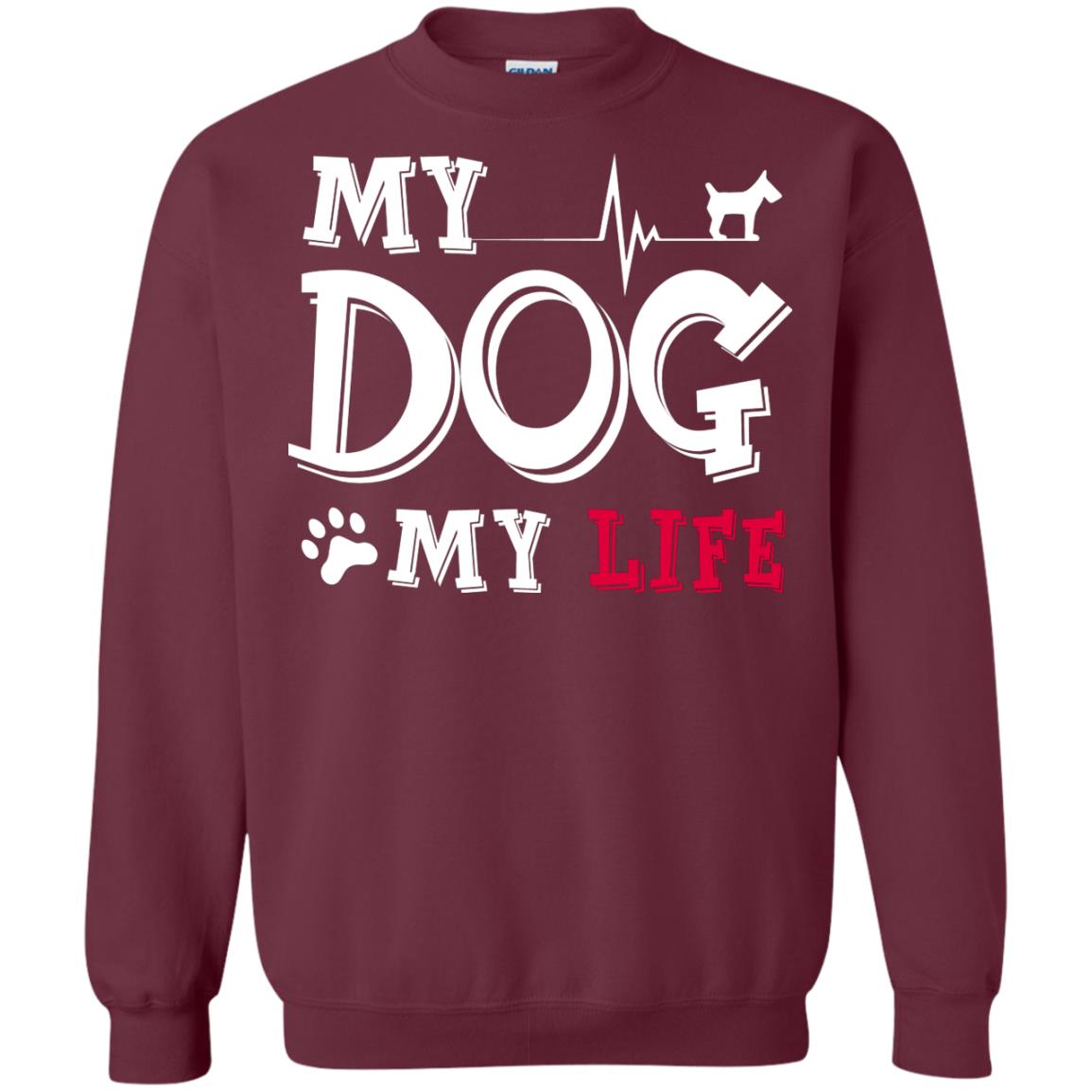 Dog Lovers T-shirt My Dog My Life Maroon