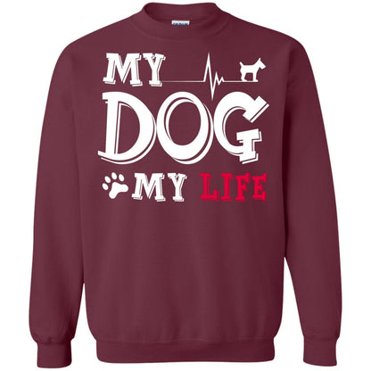 Dog Lovers T-shirt My Dog My Life Maroon