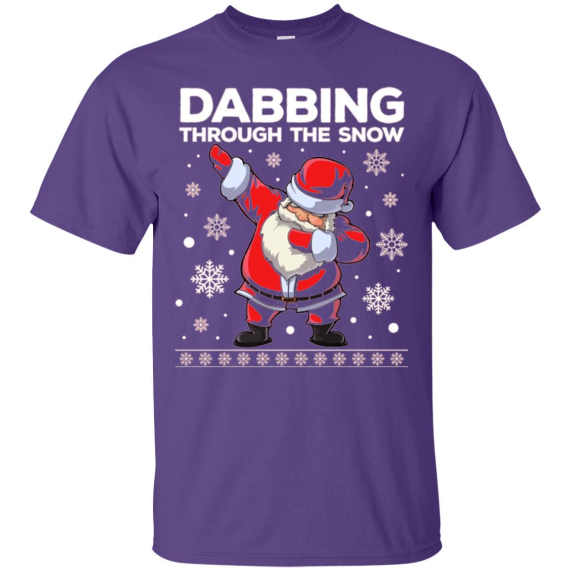 Christmas T-shirt Dabbing Through The Snow T-shirt Purple