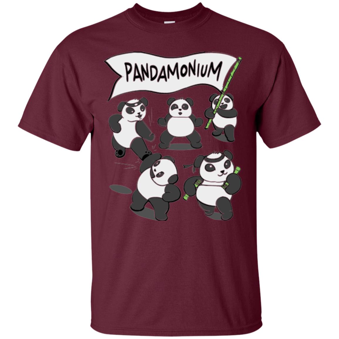Panda Lovers T-shirt Pandamonium Maroon