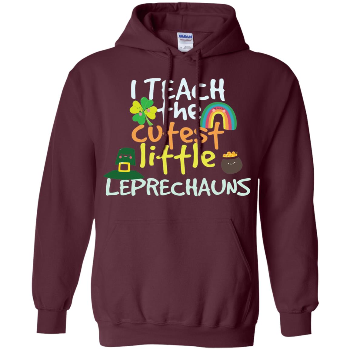 Cutest Little Leprechauns St. Patricks Day Teacher T-shirt Maroon
