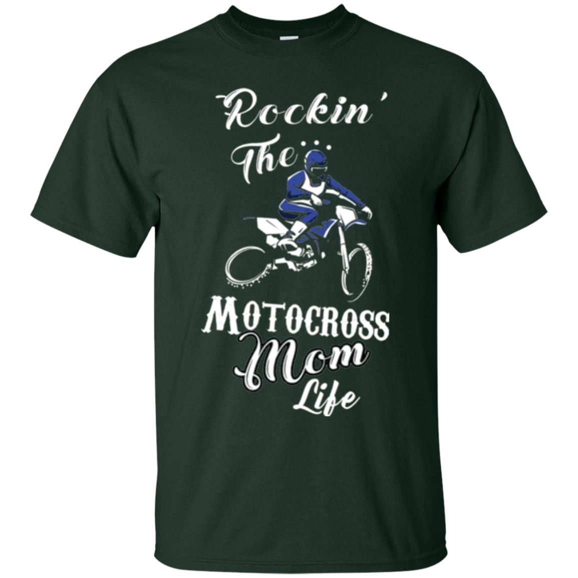 Rocking The Motocross Mom Life Mommy T-shirt Forest Green