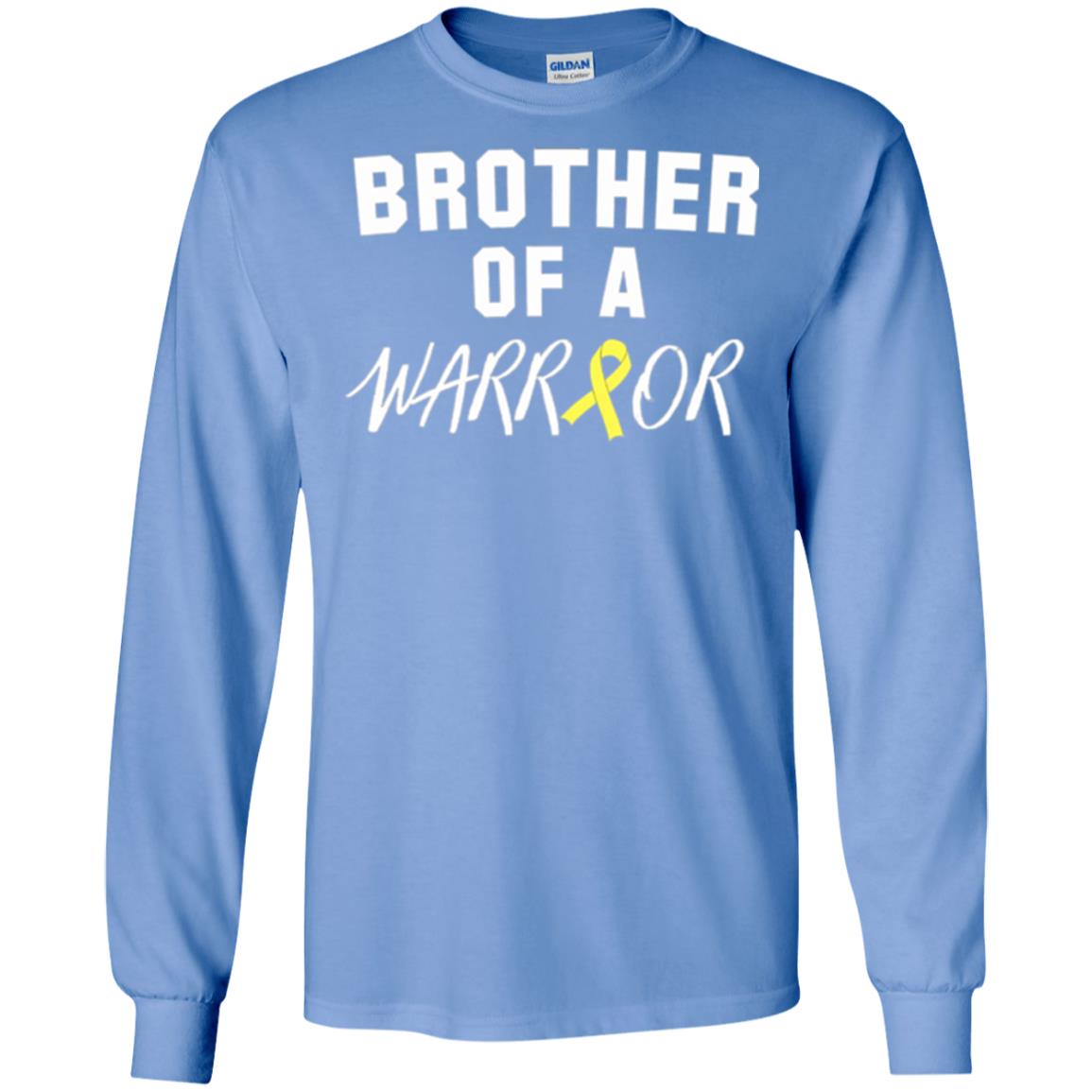 Brother Of A Warrior Childhood Cancer Awareness T-shirt Carolina Blue