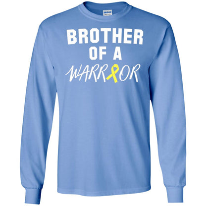 Brother Of A Warrior Childhood Cancer Awareness T-shirt Carolina Blue