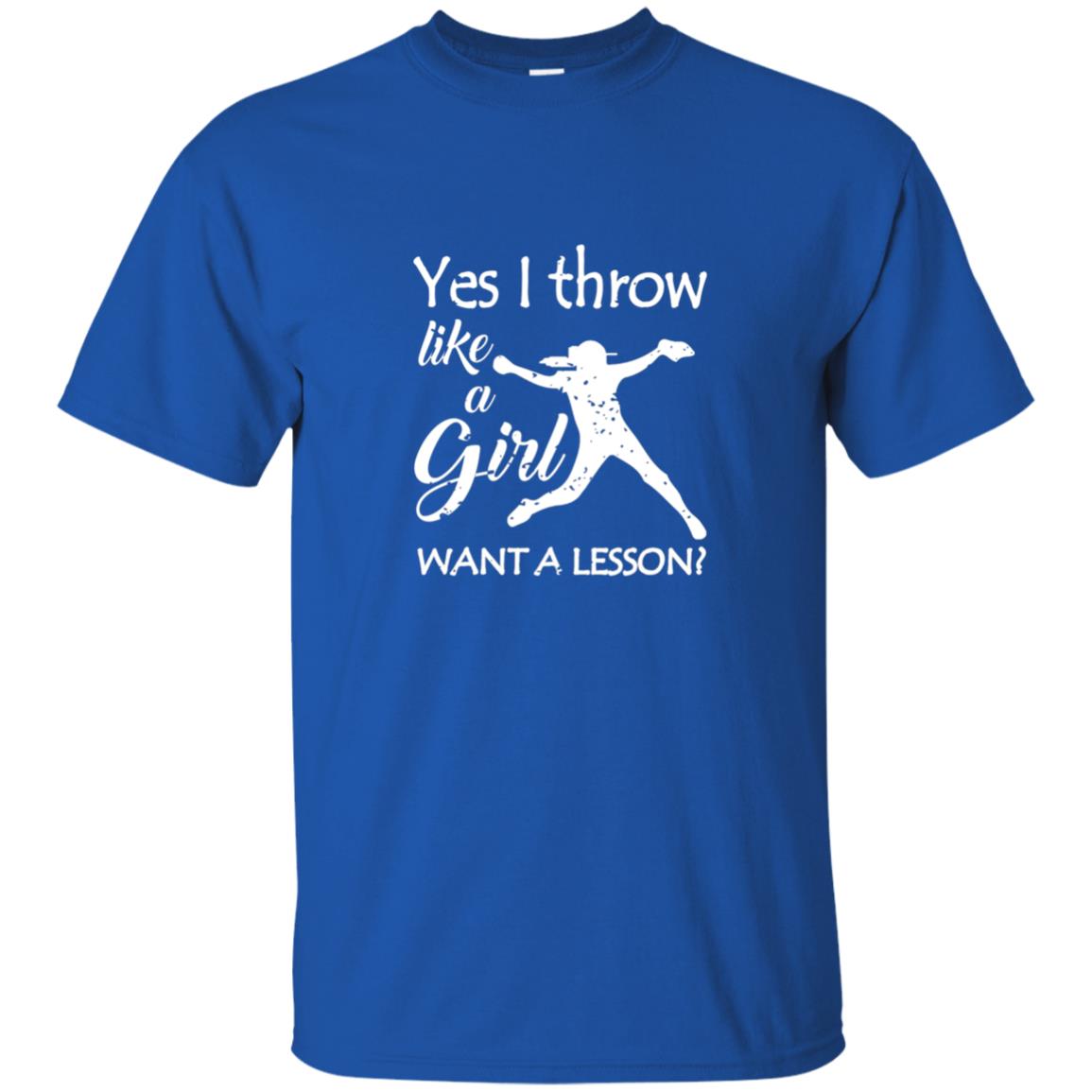 Yes I Throw Like A Girl Softball Gifts Girly Baseball Shirt Royal