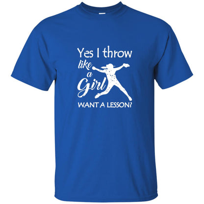 Yes I Throw Like A Girl Softball Gifts Girly Baseball Shirt Royal
