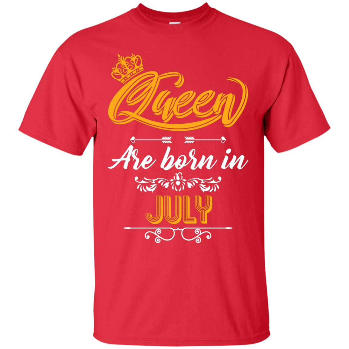 Brithday T-Shirt Queen Are Born In July Red