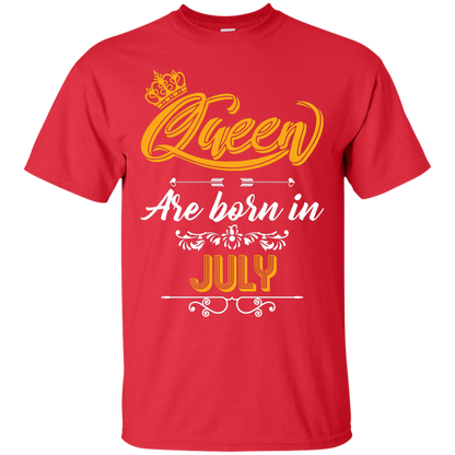 Brithday T-Shirt Queen Are Born In July Red