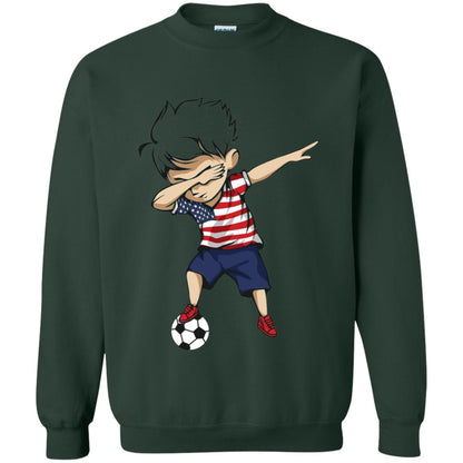Dabbing Soccer Boy United States Jersey Shirt Usa Football Forest Green