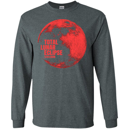 Total Lunar Eclipse 2018 Blood Full Red Moon T-shirt Dark Heather