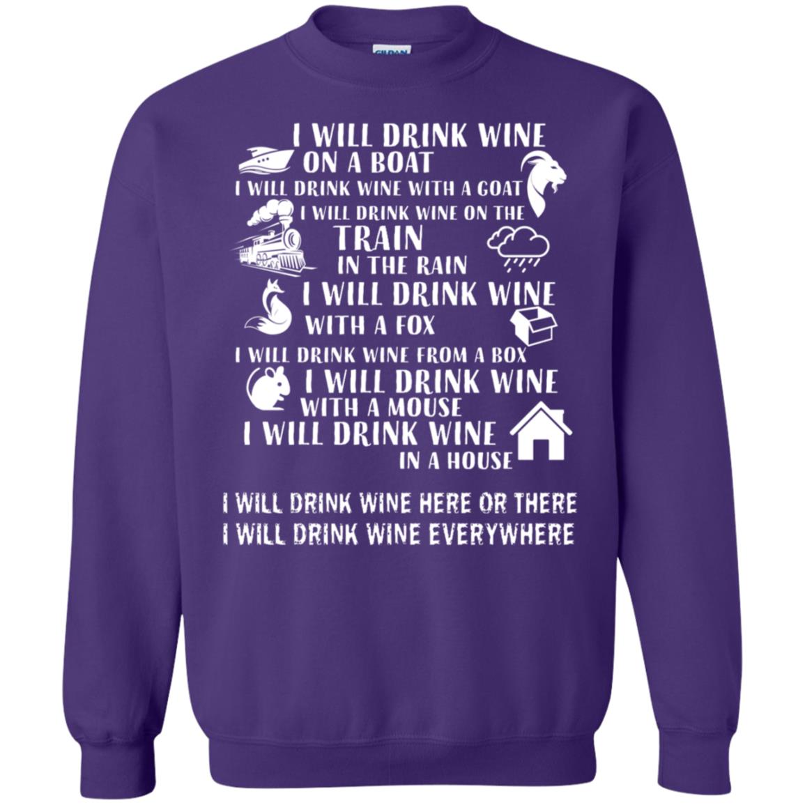 I Will Drink Wine On A Boat I Will Drink Wine Everywhere Shirt Purple
