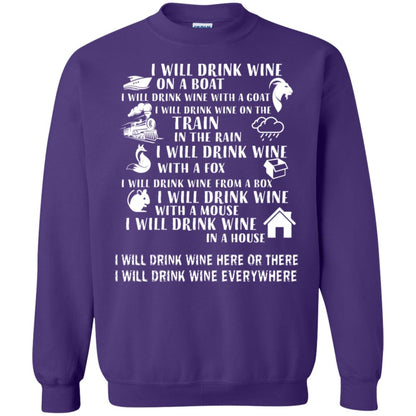 I Will Drink Wine On A Boat I Will Drink Wine Everywhere Shirt Purple
