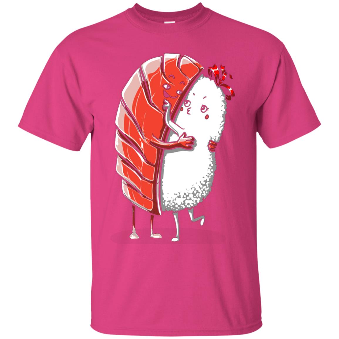 Sushi Lover T-shirt Salmon Sashimi Sushi Hug Love Heliconia