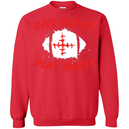 Football Lover T-shirt Give Blood Play Rugby Red