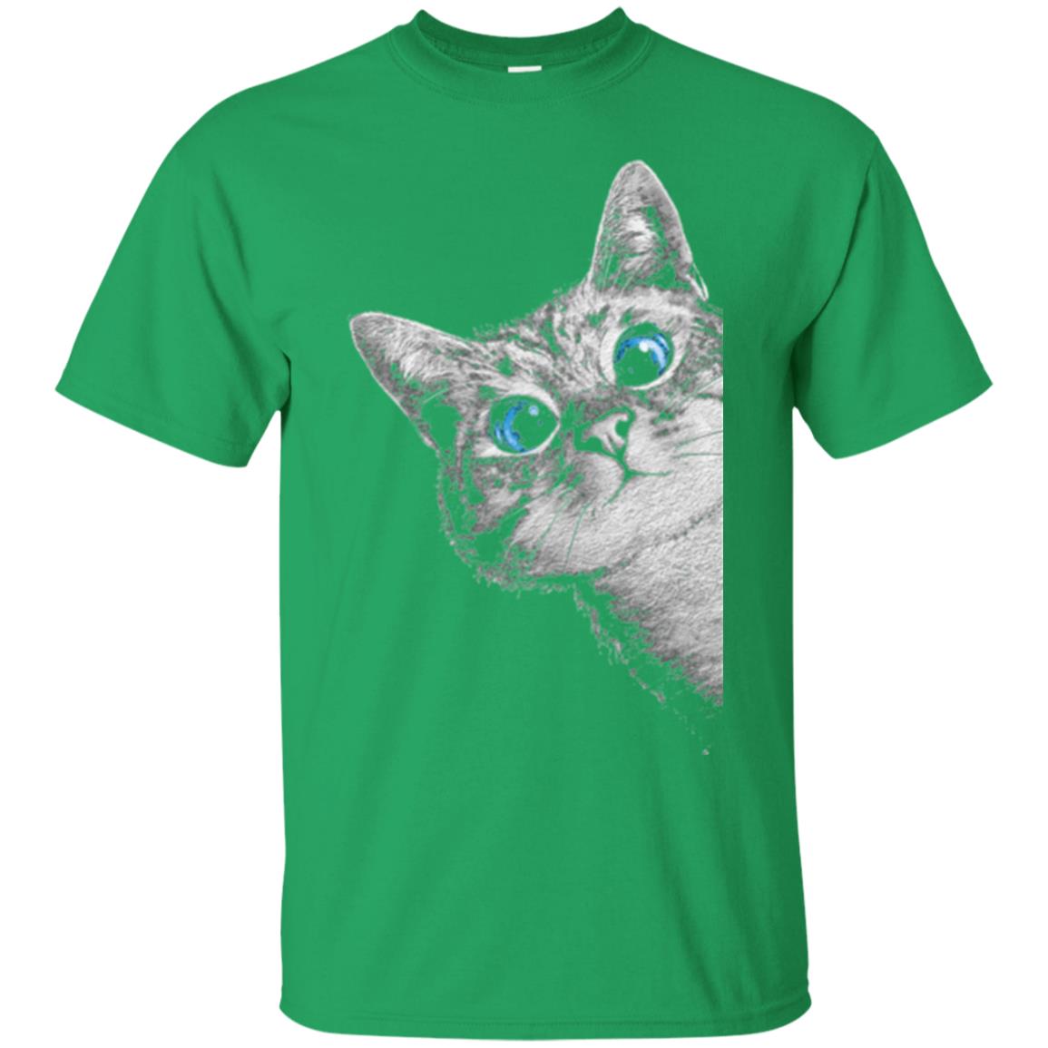 Cat Lovers T-shirt Cute Face Irish Green