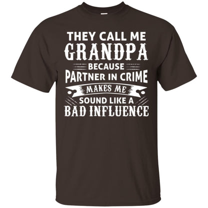 Papa T-shirt The Call Me Grandpa Dark Chocolate