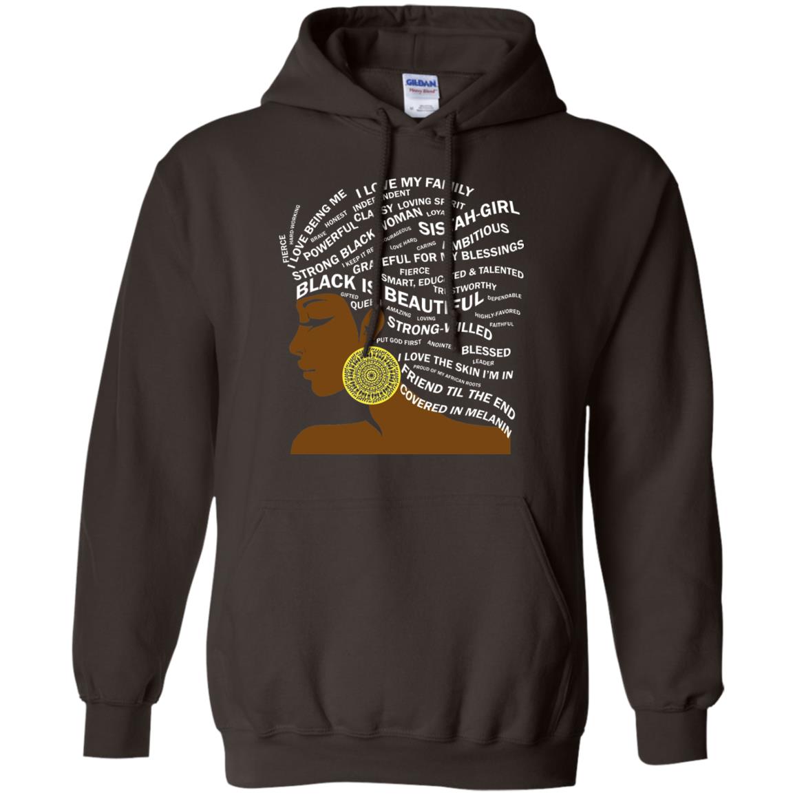 Black Is Beautiful Black History Month Word Art T-shirt Dark Chocolate
