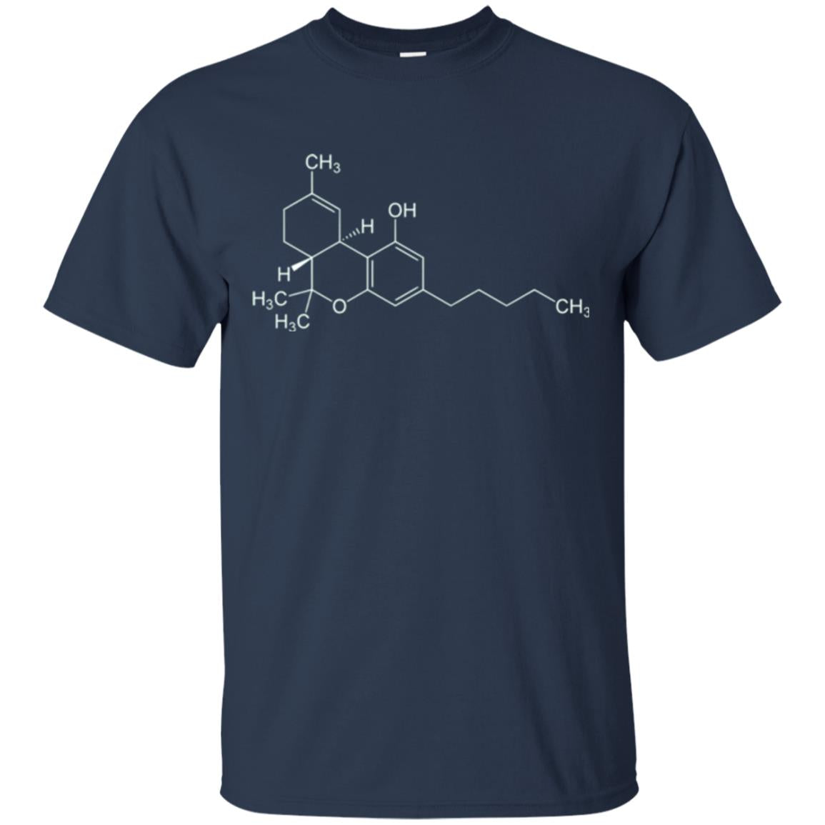 Chemistry T-shirt Molecule Tetrahydrocannabinol Navy