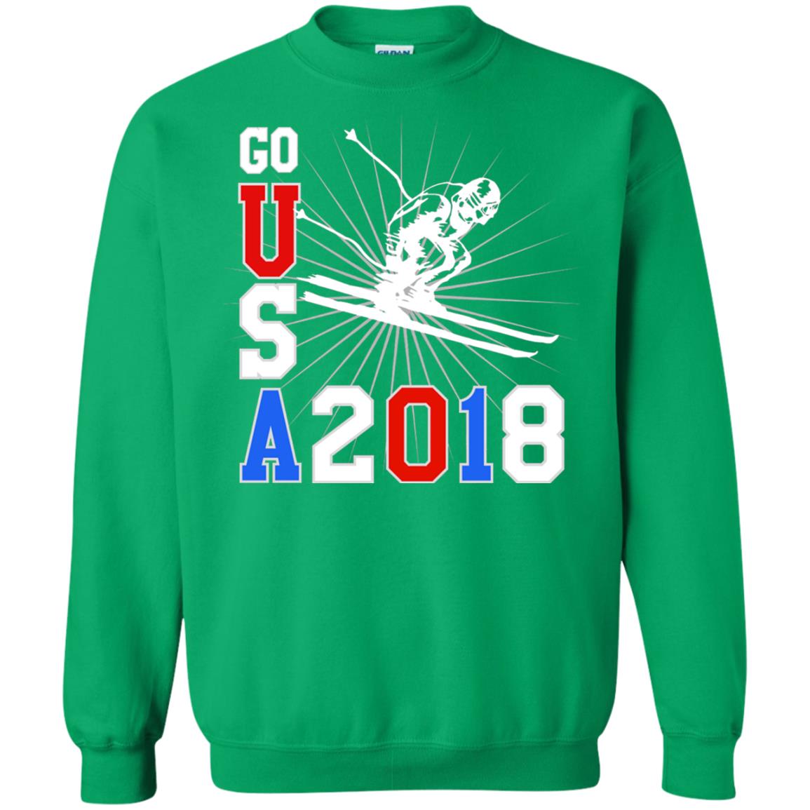 Alpine Skiing T-shirt Go Usa 2108 Cool Irish Green