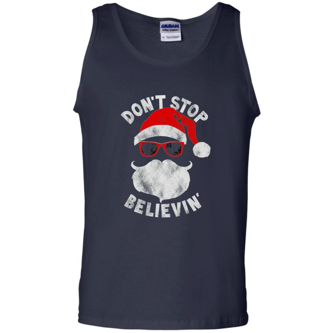 Christmas T-shirt Don't Stop Believing Navy
