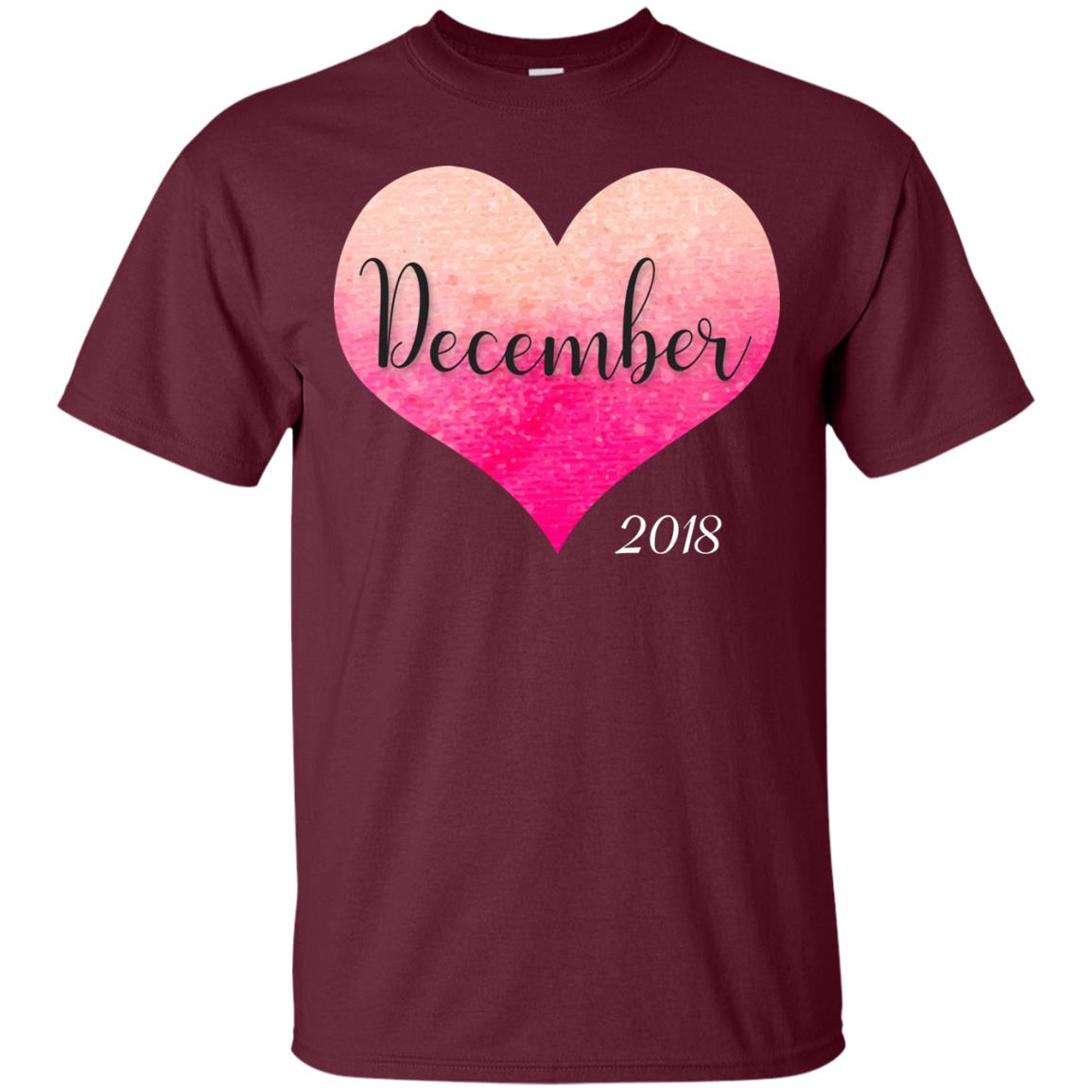 Pregnancy Reveal Announcement Party December 2018 Shirt Maroon