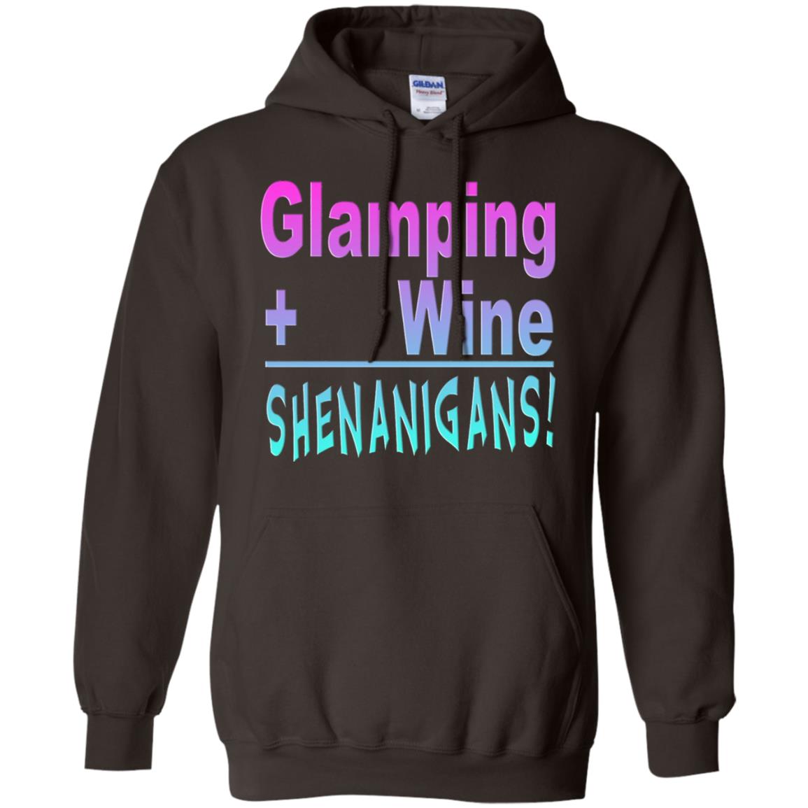 Glamping Drink Wine Shenanigans Funny Happy Glamper T-shirt Dark Chocolate