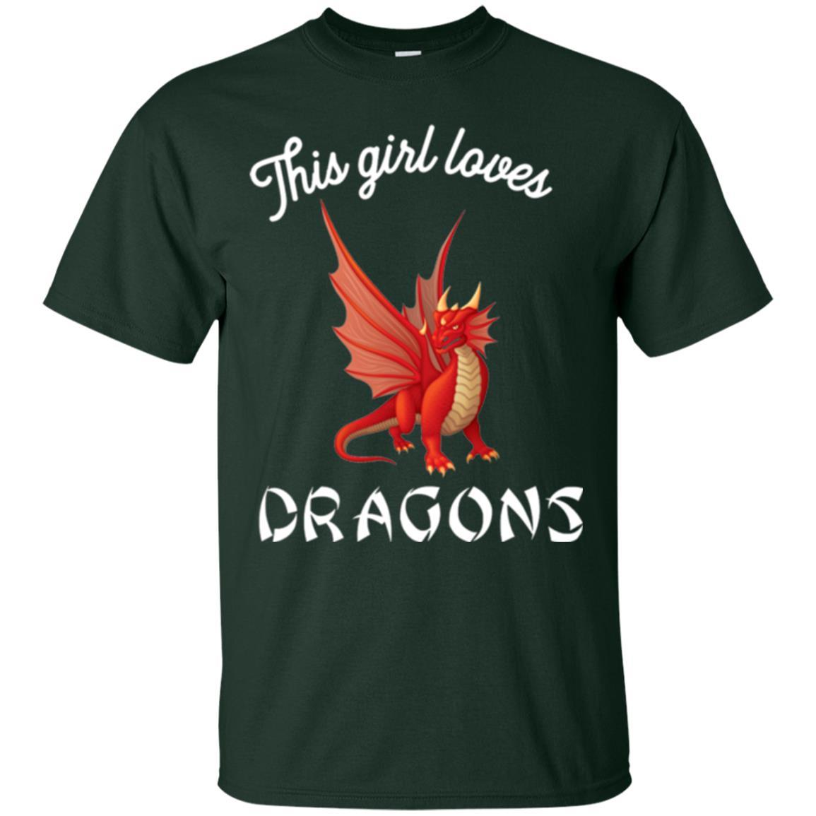 Dragon Lover T-shirt This Girl Loves Dragonst-shirt Forest Green
