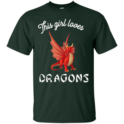 Dragon Lover T-shirt This Girl Loves Dragonst-shirt Forest Green