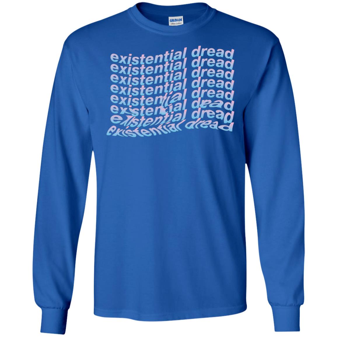 Existential Dread Waves Melting Distortion Aesthetic T-shirt Royal