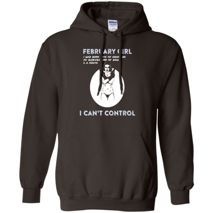 February Girl I Was Born With My Heart T-shirt Dark Chocolate