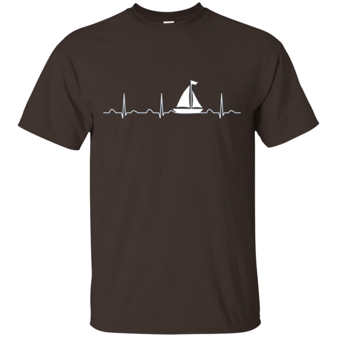 Boating Sailor T-shirt Heartbeat Dark Chocolate