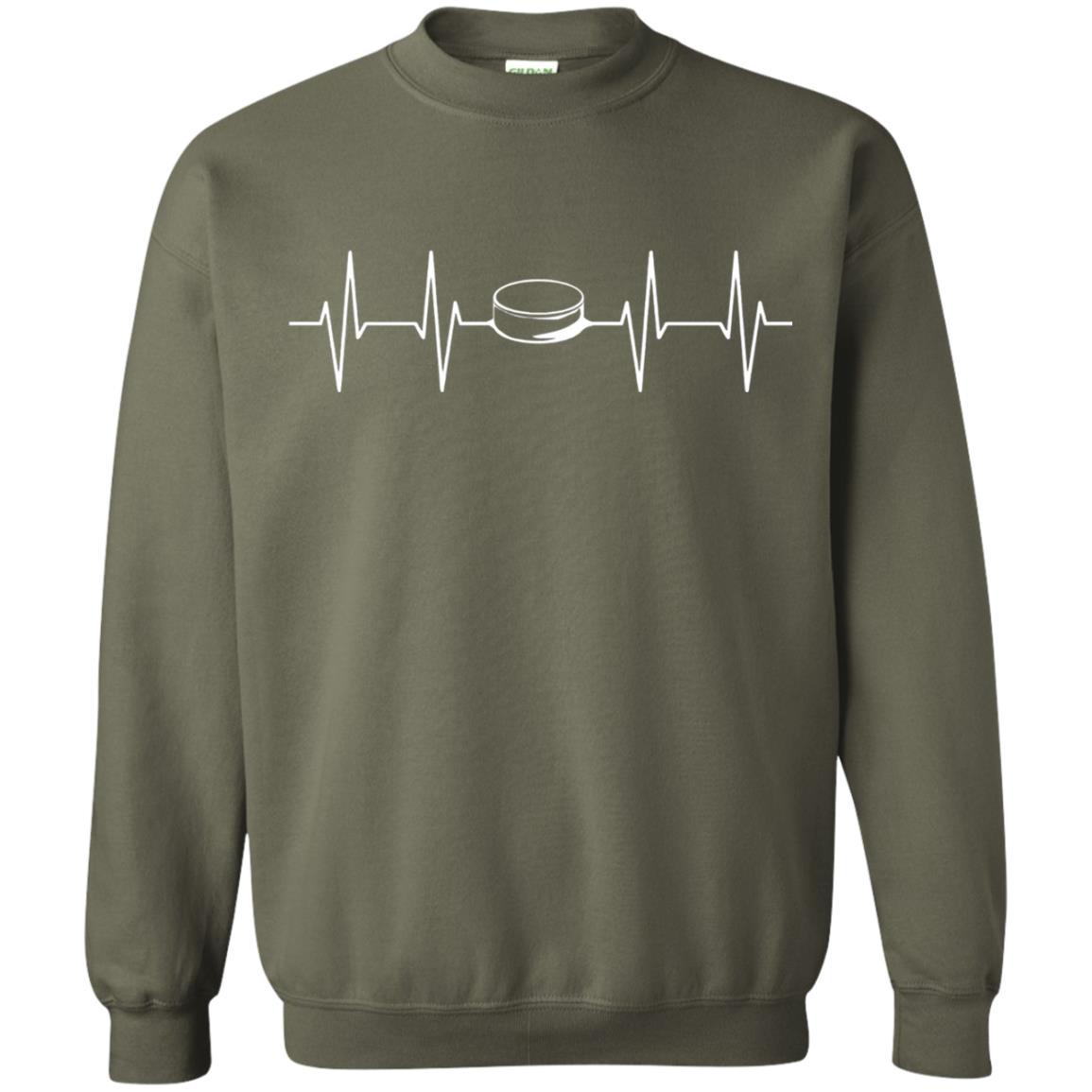 Heartbeat Puck Hockey T-Shirt Military Green
