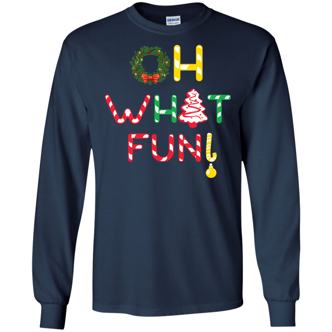 Christmas T-shirt Oh What Fun Navy