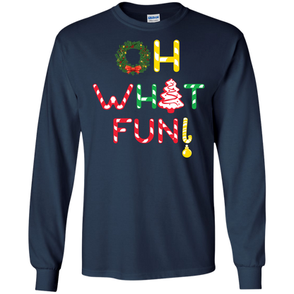 Christmas T-shirt Oh What Fun Navy