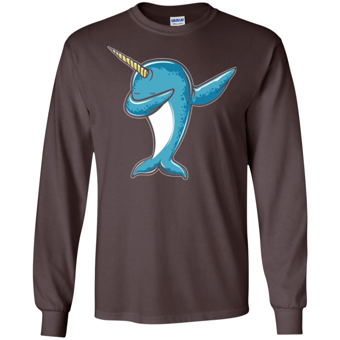 Dabbing Narwhal T-shirt Dark Chocolate