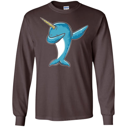 Dabbing Narwhal T-shirt Dark Chocolate